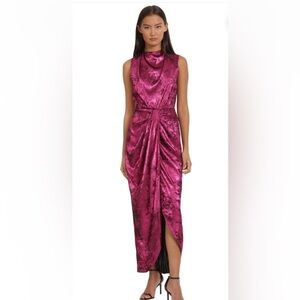 Chic Fuchsia Sleeveless Midi Dress